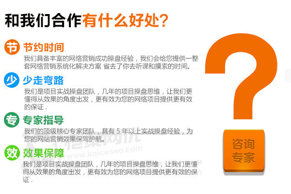 愷策網(wǎng)優(yōu)是一家專業(yè)做營銷型網(wǎng)站的公司，能為您的項目提供效果保證